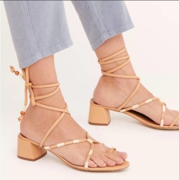 Free People Shoes - Free People Hermosa Bohemian Strappy Lace Up Heel Sandal Sz 8/39